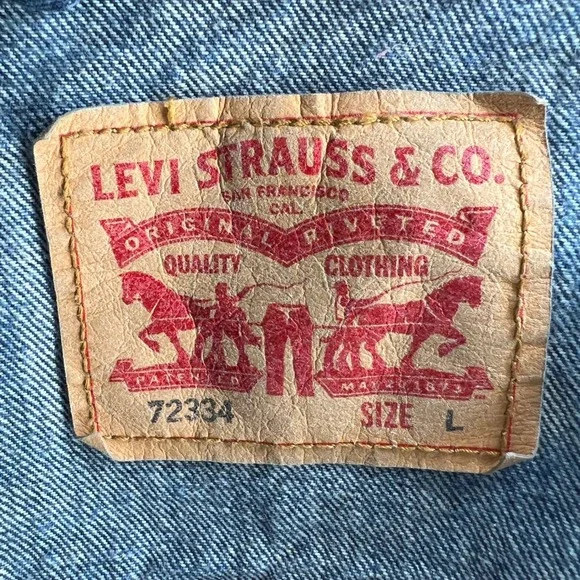 Levis 72334 Mens Denim Trucker Jacket Blue Medium Wash Size L Large - Picture 3 of 11